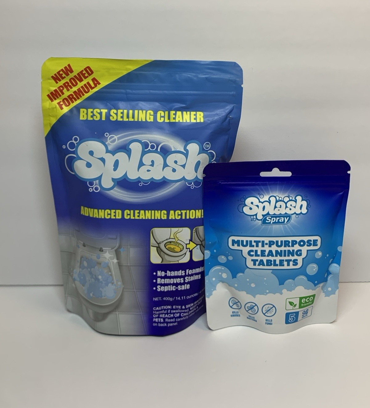 LOT Splash Toilet Cleaner Foaming Dissolve Septic Safe 400g + Cleaning Tablets