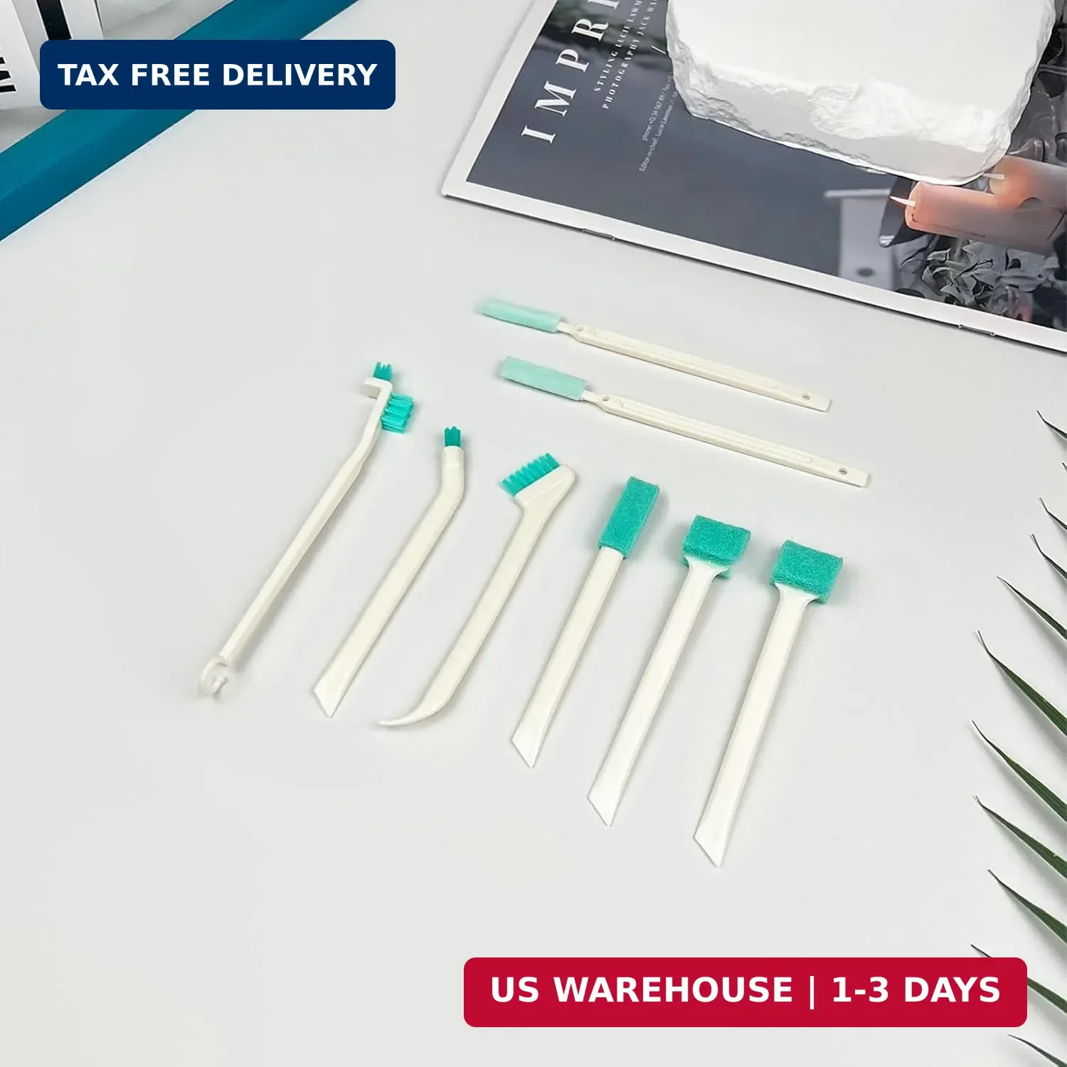 8-Piece Small Cleaning Brush Set for Tight Spaces, Mini Crevice Brushes for Hous