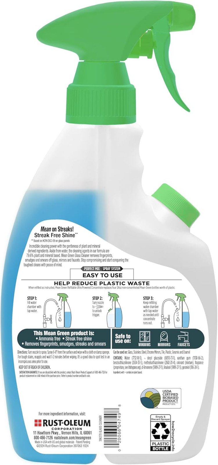 Refillable Ultra Powered CONCENTRATE Glass Cleaner, Fresh, 14.3 Ounce