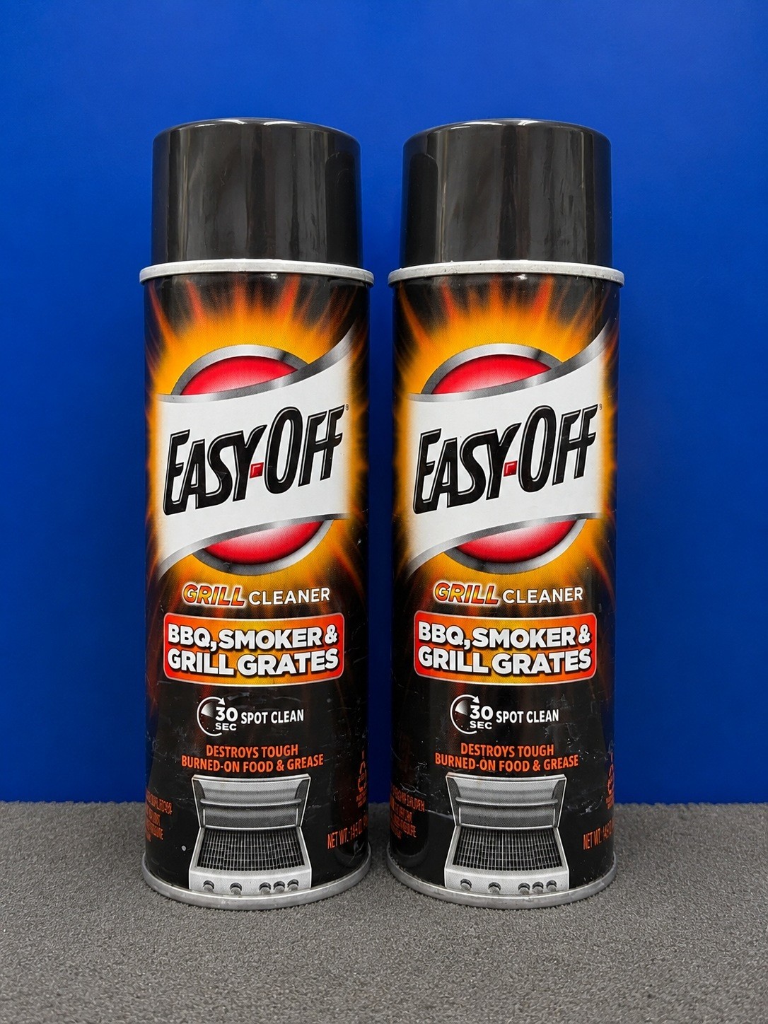 NEW LOT OF 2 EASYOFF GRILL CLEANER BBQ SMOKER GRATES DESTROY TOUGH GREASE STAINS