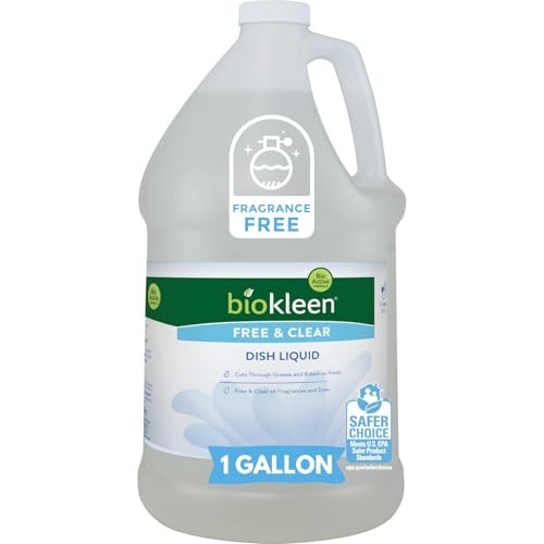 Dish Soap Liquid 128 Ounce Unscented Non Toxic Eco Friendly Plant Based Grease