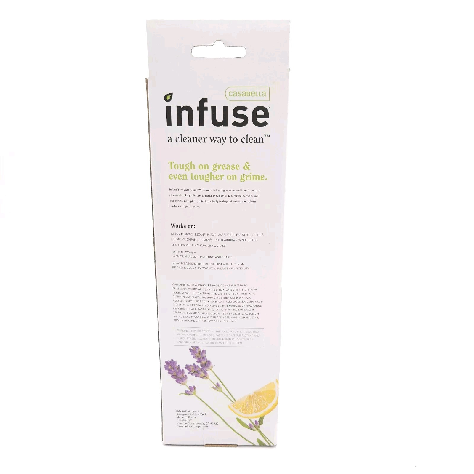Infuse All Purpose Refillable Spray Bottle Non Toxic Concentrate Lavender Lemon