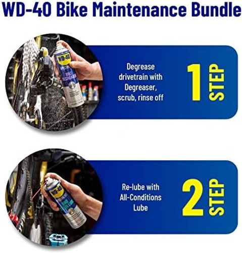 WD-40 All Conditions Bike Chain Lube and Chain Cleaner/Degreaser
