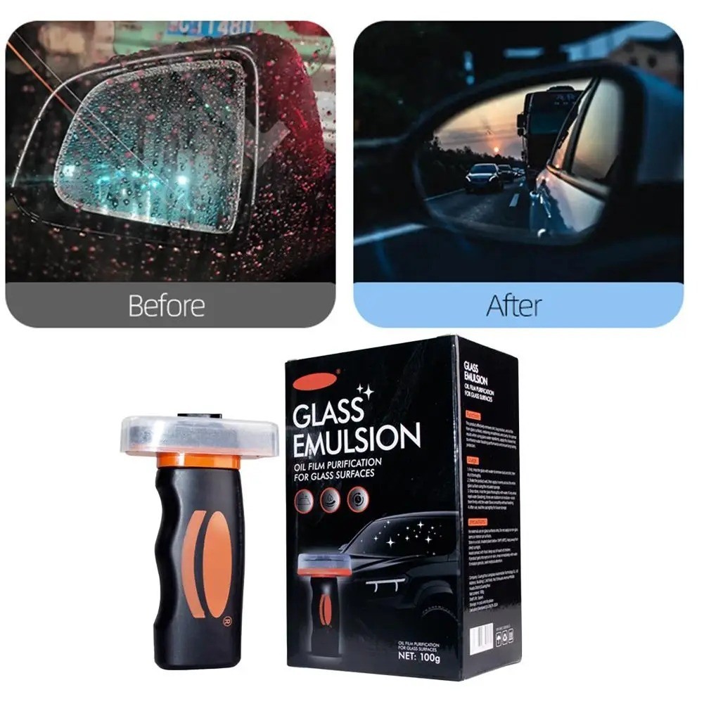100g Car Windshield Oil Film Remover Glass Cleaner Anti Fog Rain Repellent Brush