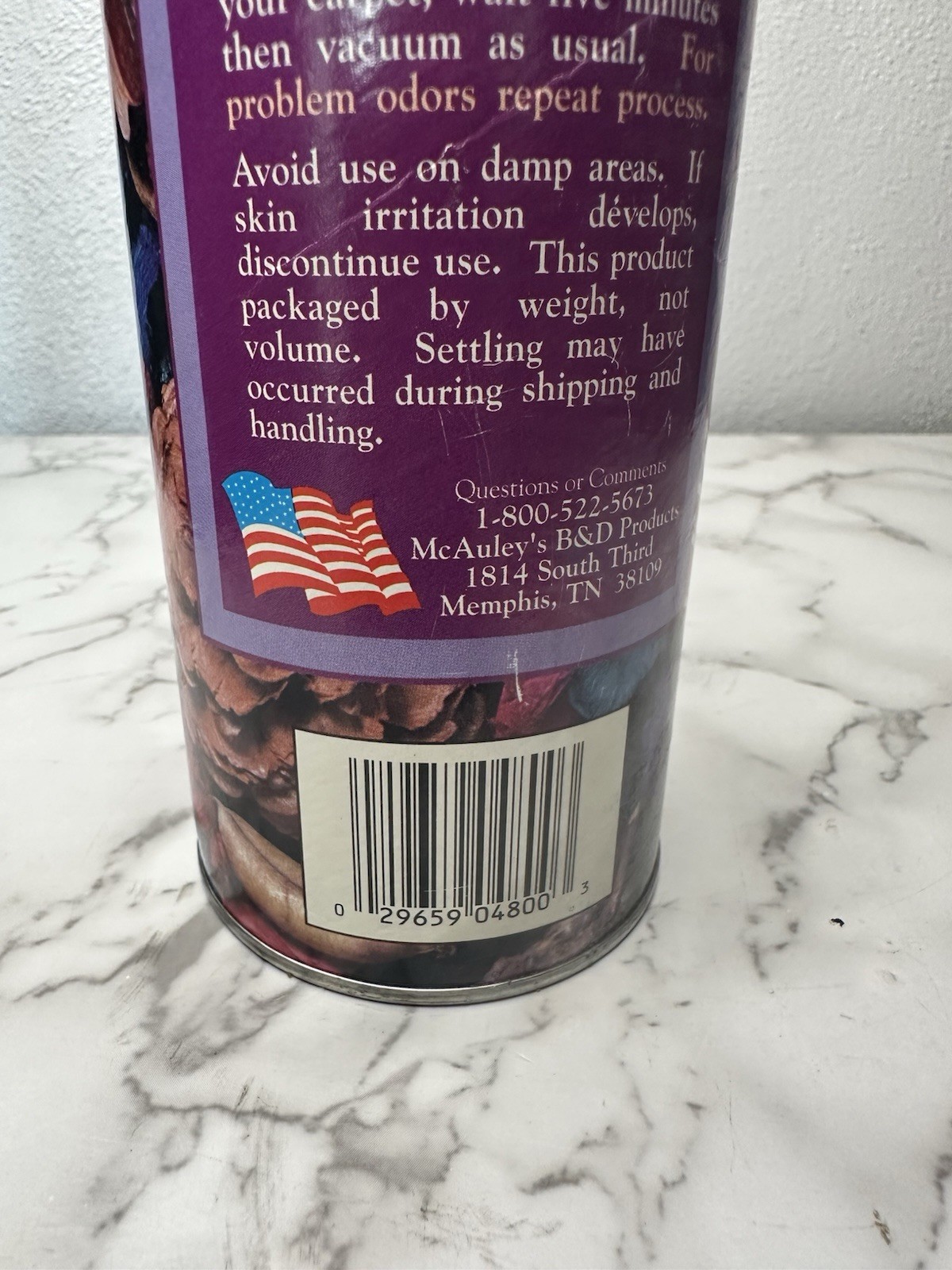 Vtg McAuley’s B&D Potpourri Carpet & Room Deodorizer 24oz Vanilla Discontinued