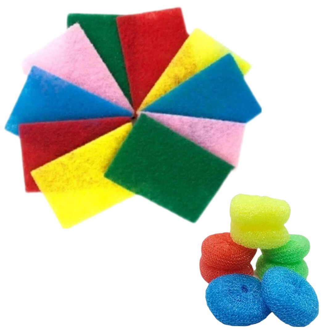 18pc Handy Helpers Multi-Colored Scouring Scrubbing Pads Set