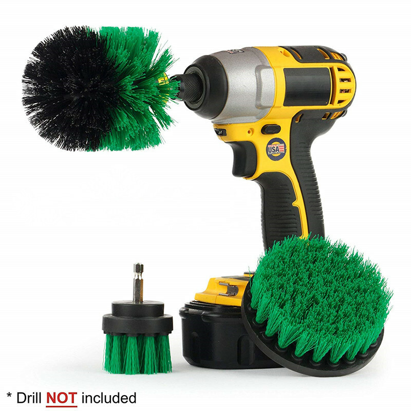 3pc Set Cleaning Drill Brush Kit Carpet Tile Power Scrubber Cleaner Attachment