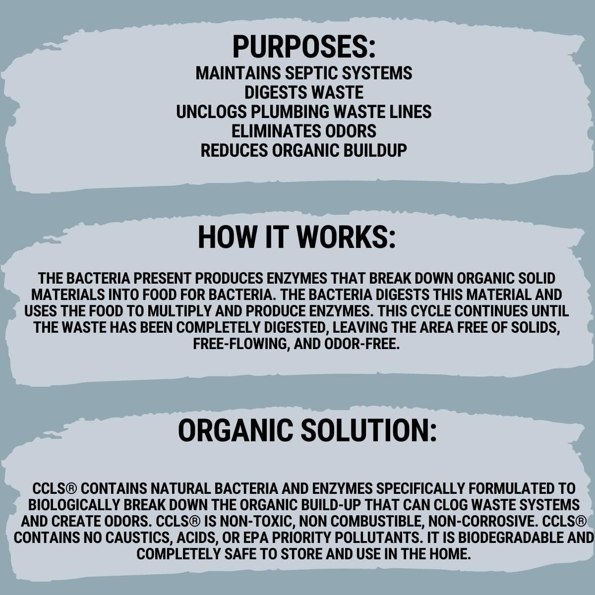 Septic Tank and Cesspool Treatment Additive/Organic Enzyme Producing Bacteria/No