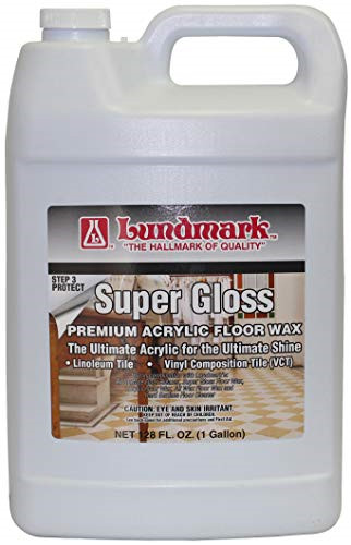 Lundmark Super Gloss Acrylic, Extra Heavy-Duty Hard Finish Floor Wax, 1-Gallon,