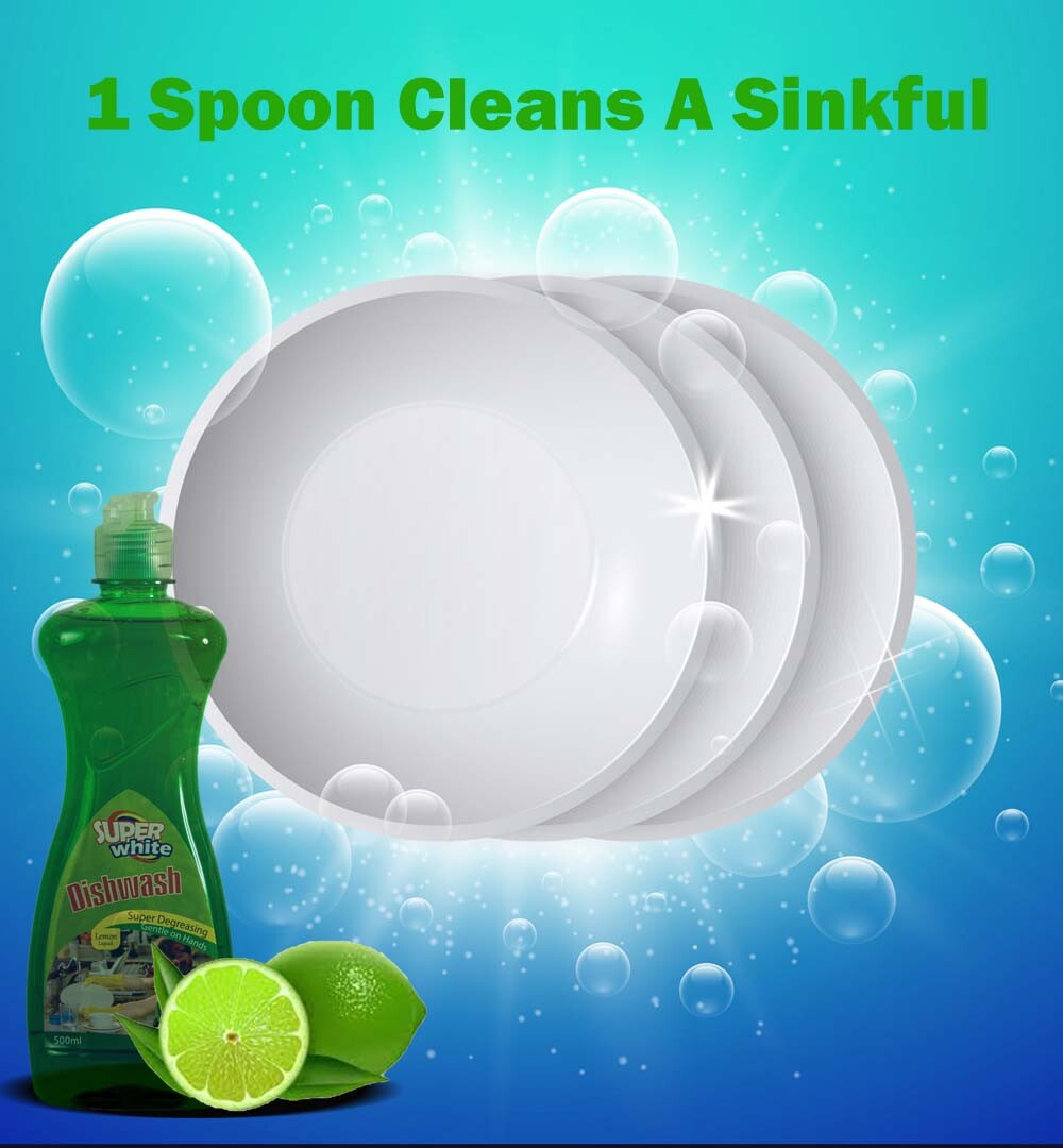 Super White Original New Kitchen Dish Washing Up Liquid Clean Detergent 7X 500ml