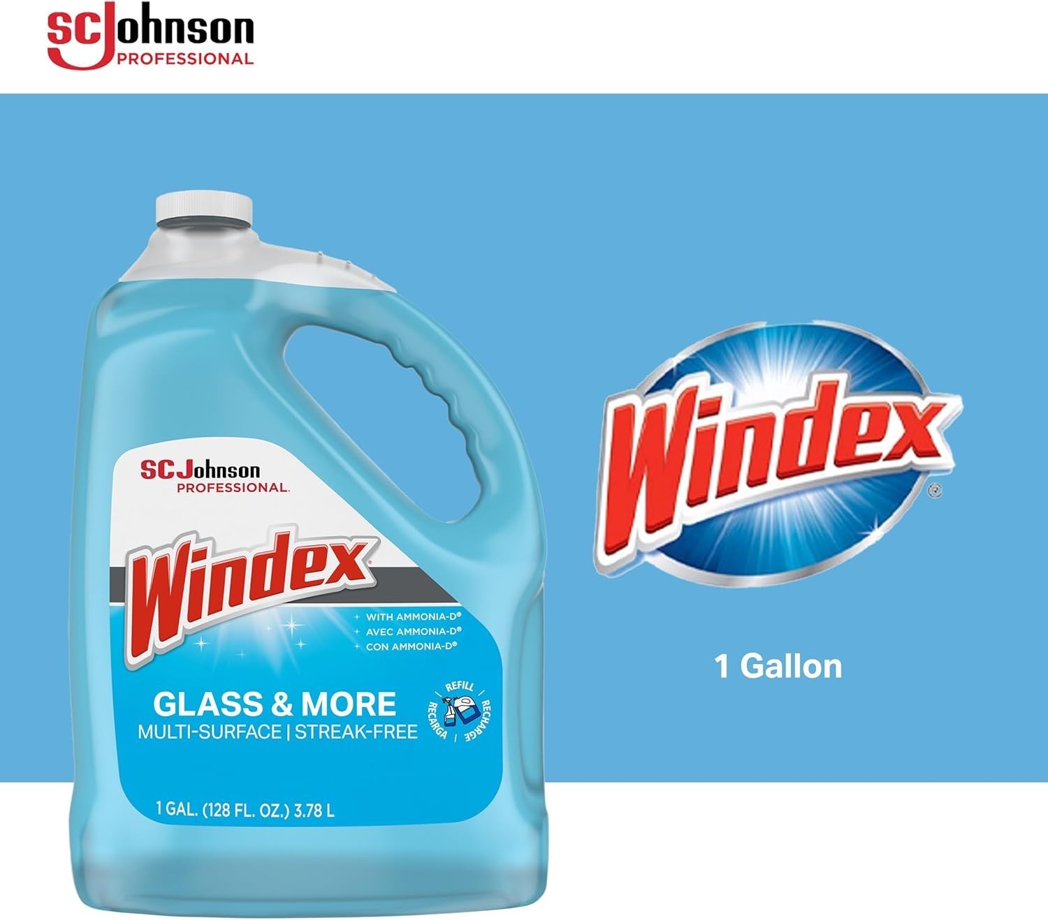 Windex Glass and More Multi-Surface Cleaner, Windex Glass Cleaner Refill, Mul…