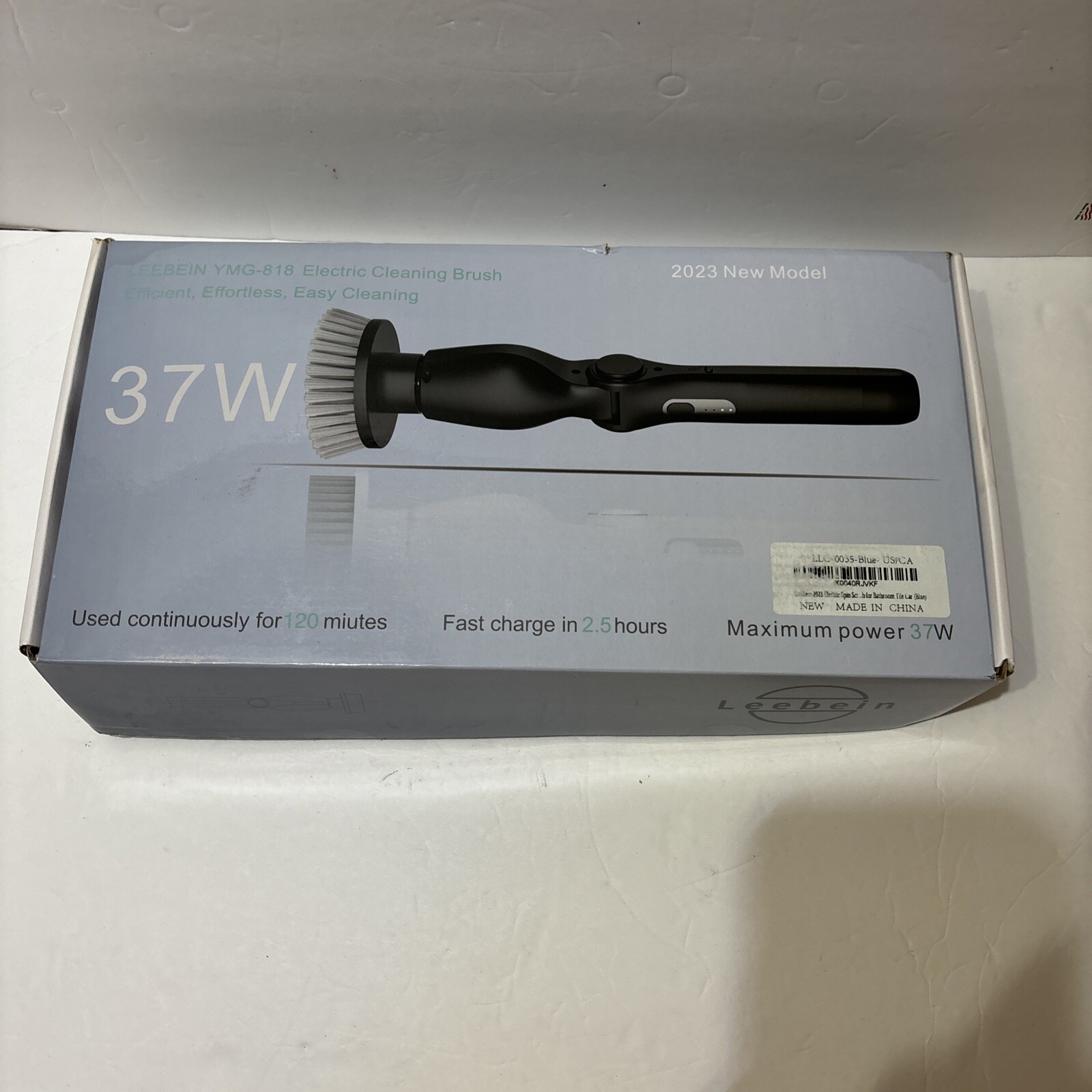 Electric Spin Scrubber Cleaning Brush Leebein YMG-818 With Replaceable Heads New