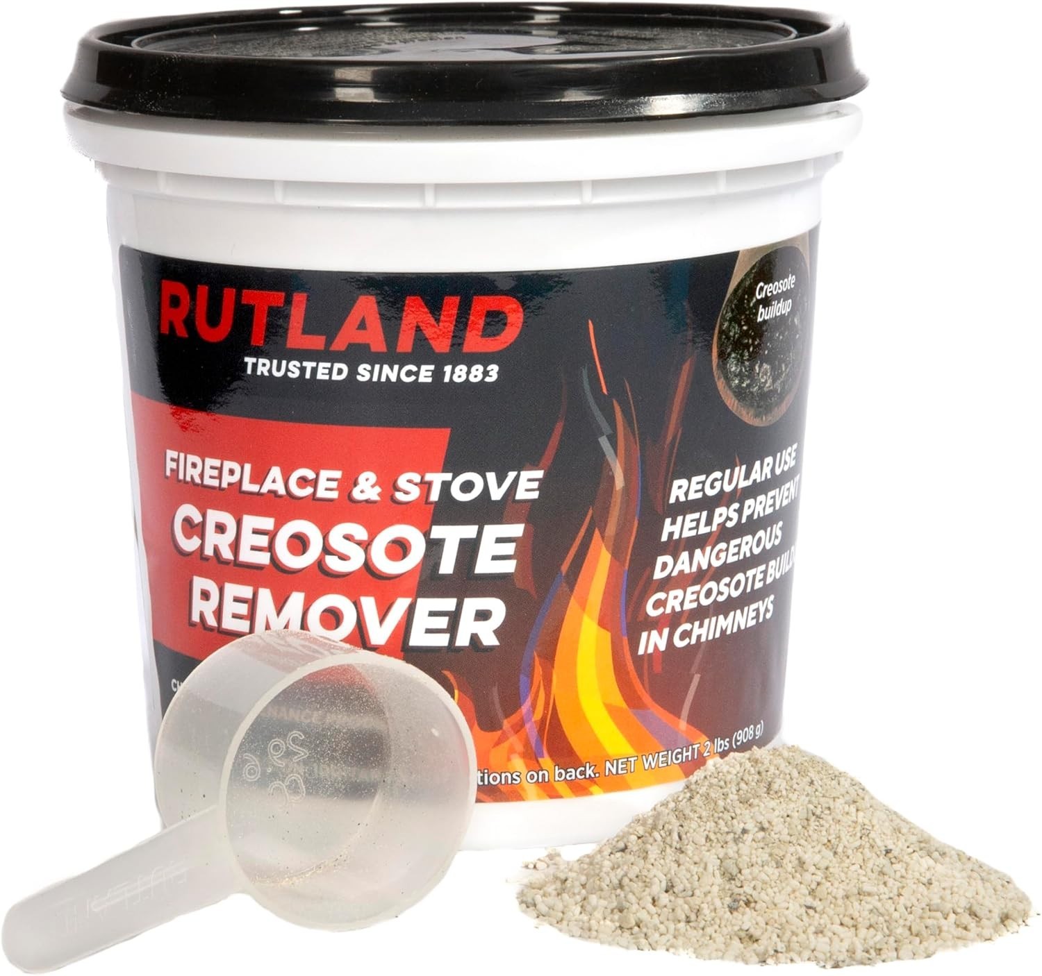 Rutland Fireplace & Chimney Cleaner – 2 lb Granular Creosote Remover with Cherry