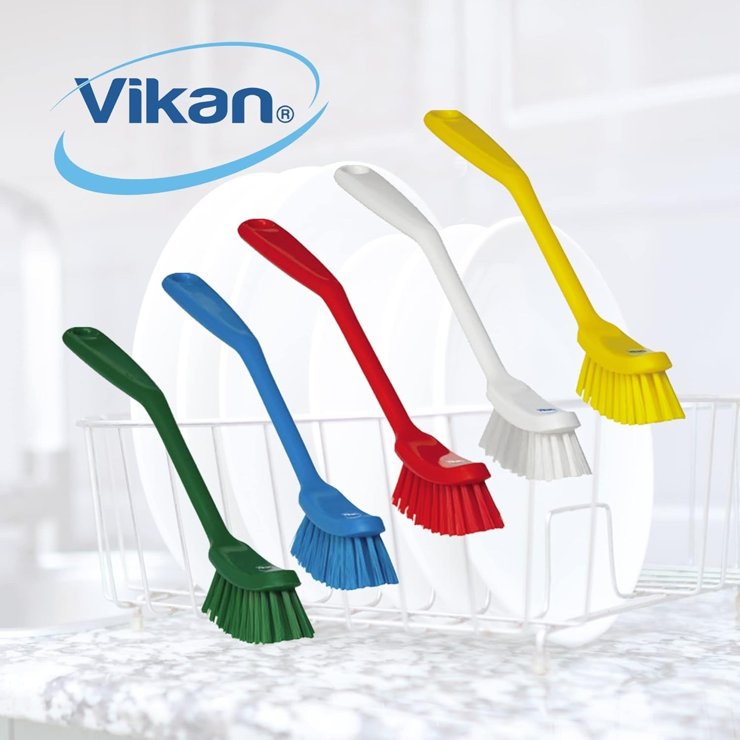 Slip-Resistant Narrow Dish Brush for Kitchens and Bathrooms – 11-Inch Heavy Duty