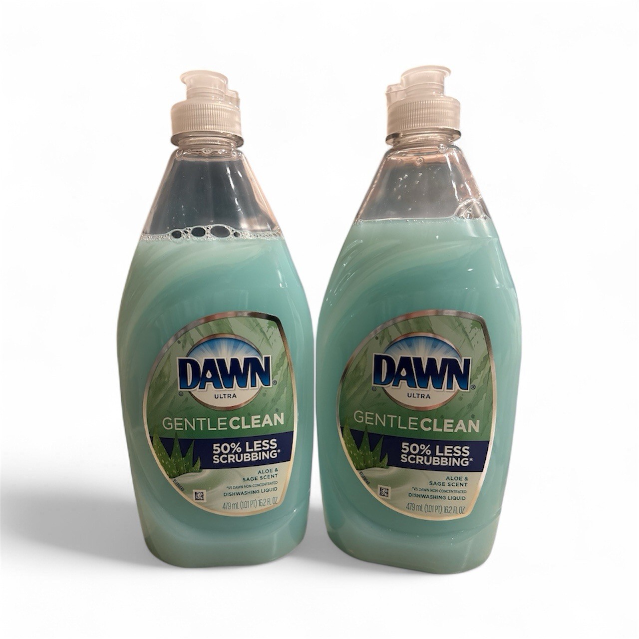 Lot Of 2 Dawn Ultra Dish Soap Aloe & Sage Scent 16.2 Oz Ea Gentle Clean New