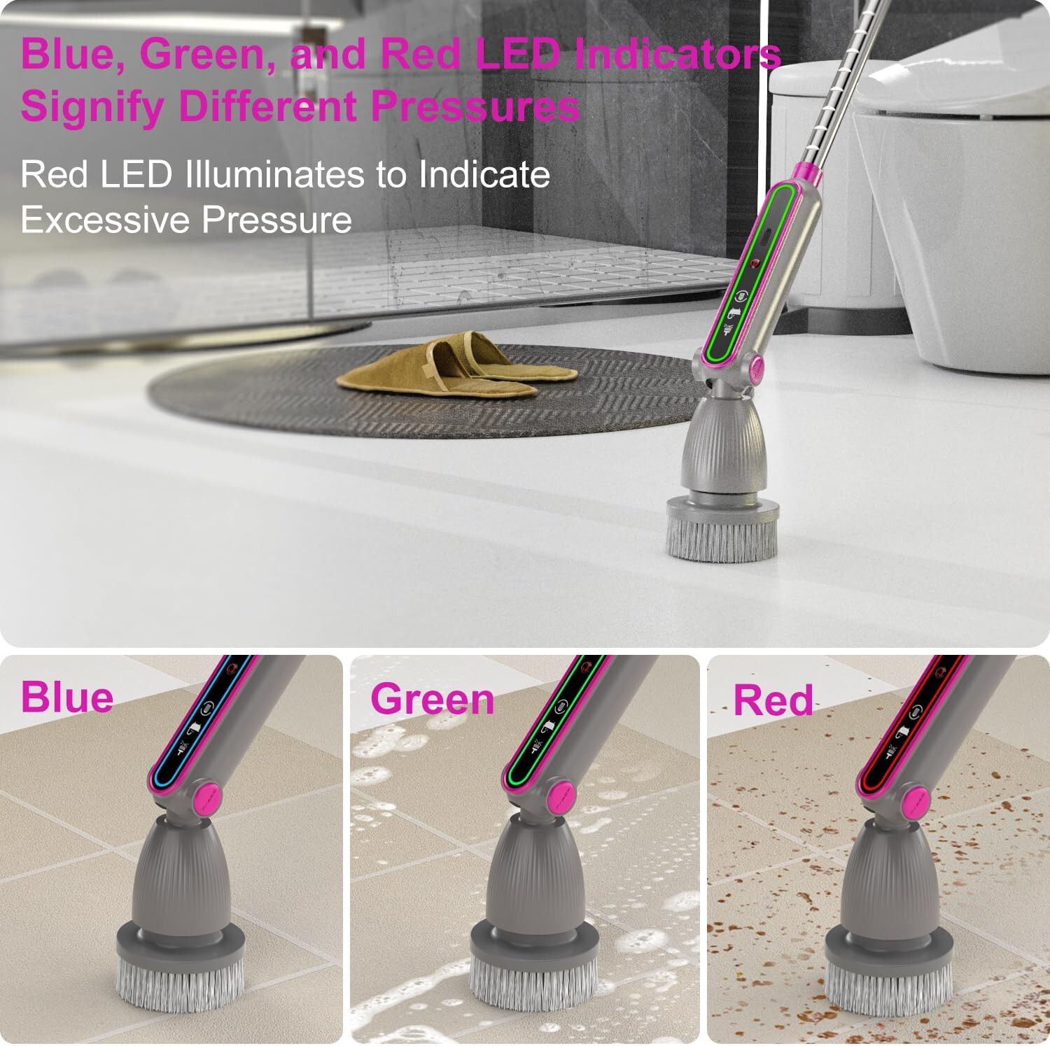 Clearance Electric Spin Scrubber Quiet Cordless Cleaning Brush Pressure 120 Mins