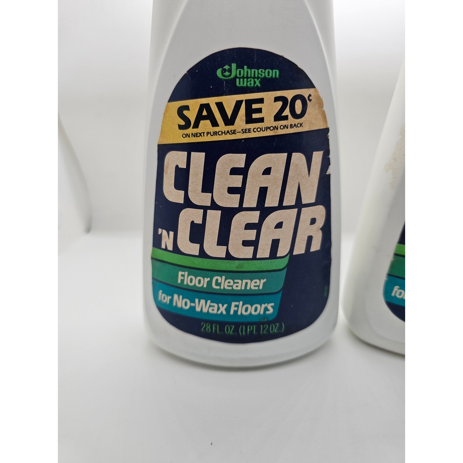 NEW Lot Of 2 Clean n Clear Cleaner for no-wax floors (1982) 28 Fl Oz