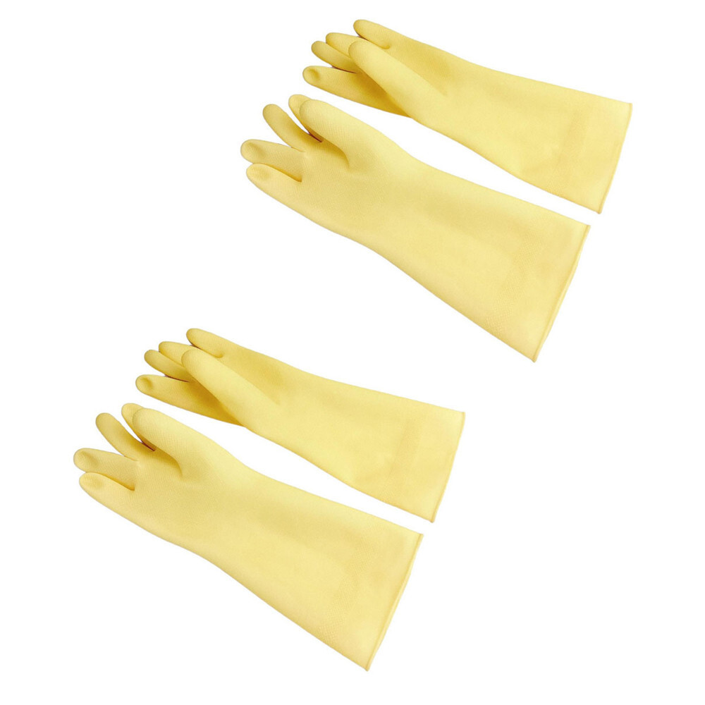 2 Pairs 13.5″ Cleaning Gloves, Reusable Rubber Dish Gloves,Latex Non-Slip Gloves