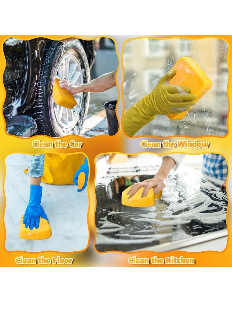 Tioncy 6 Pcs Large Foam Sponges 7.5 x 5.5 x 1.9 Inch Grouting Car Wash