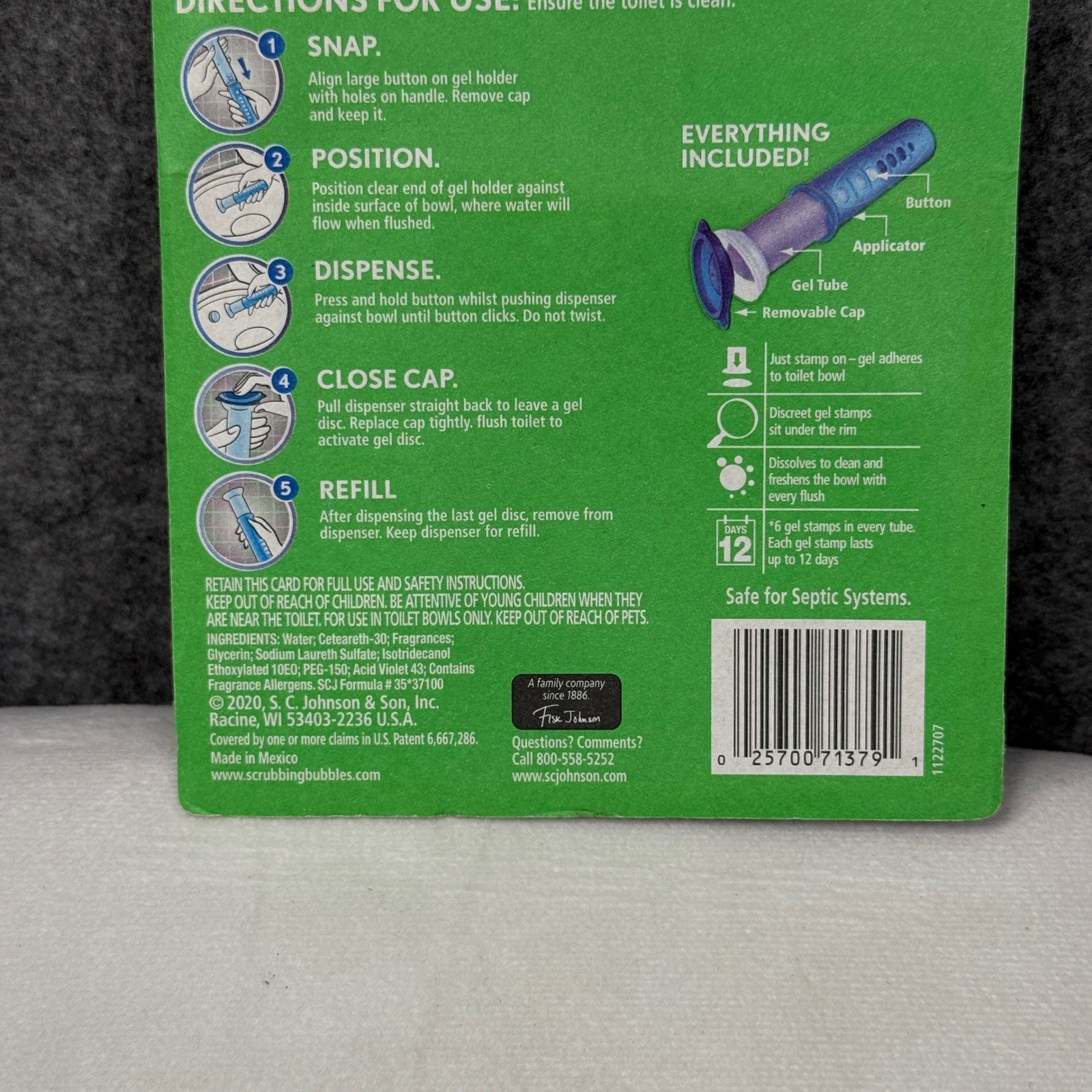 Scrubbing Bubbles Fresh Gel Toilet Cleaning Stamp Starter Pack Lavender