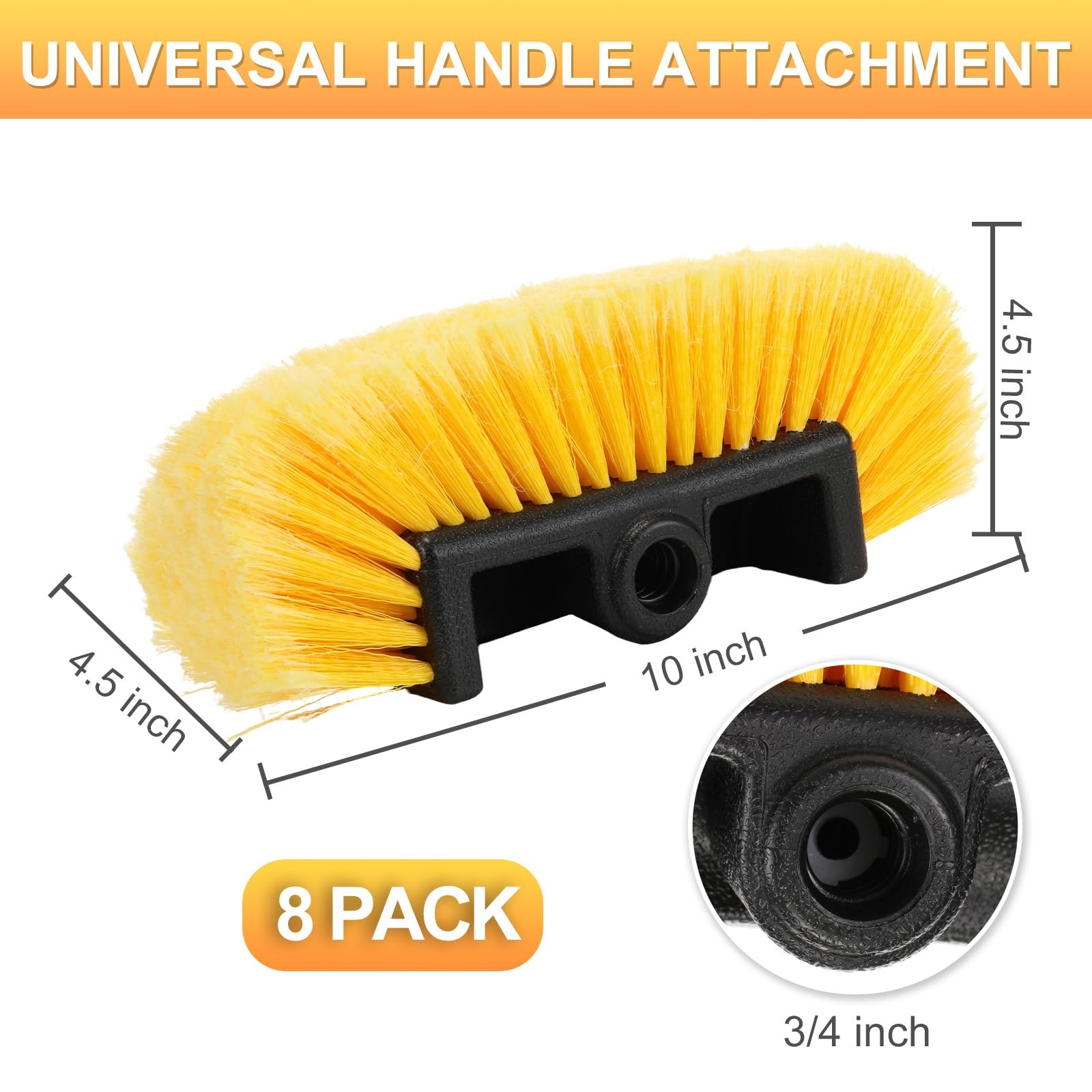 8 Pcs Car Wash Brush Head with Soft Detailing Bristle Flow Thru Car Cleaning …