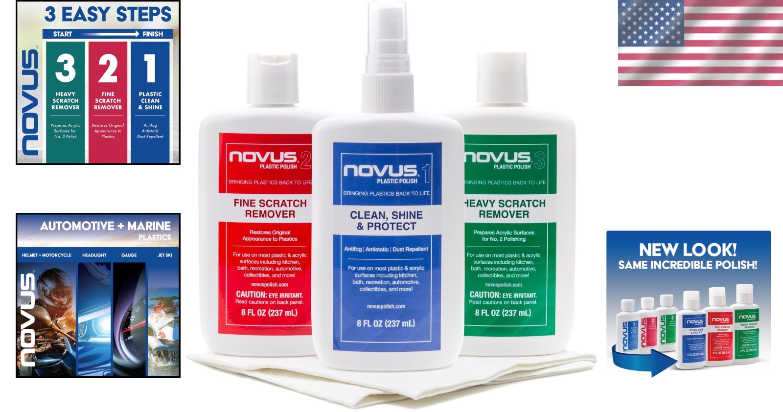 Plastic Care Kit | Scratch Remover Pack | 8oz Bottles