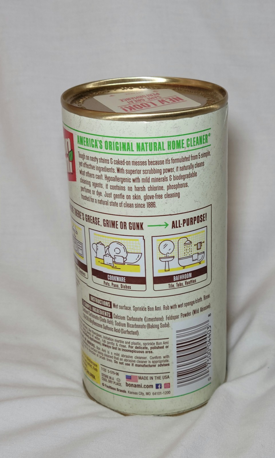 NEW Bon Ami Scratch-Free Powder Cleanser 14oz Kitchen Bath Natural Non-Toxic