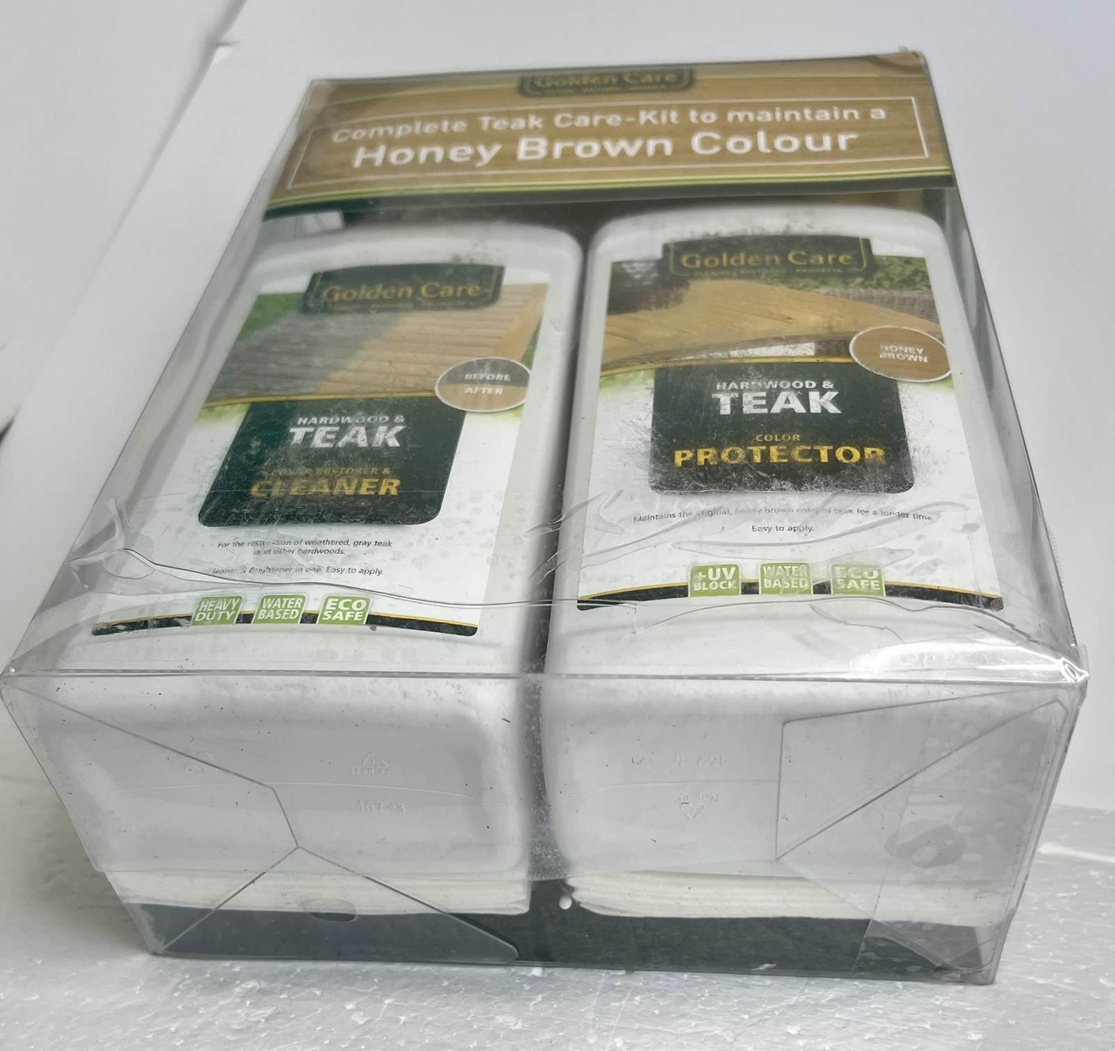New 3 in 1 Teak Garden Furniture Care Kit Cleaner Protector Application Tools 1L
