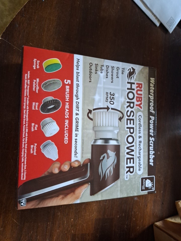 Ruby Horsepower Handheld Cordless Rechargeable Spinning Power Scrubber