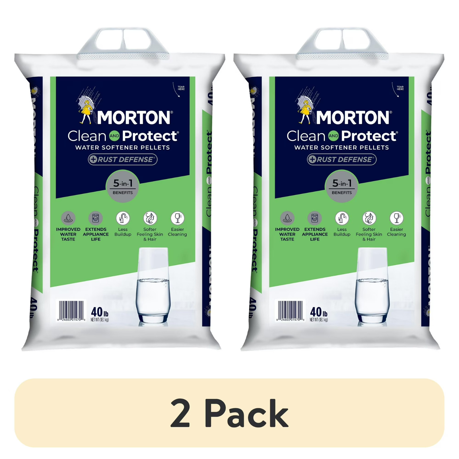 4 pack Morton Clean Protect Plus Rust Defense Water Softener Salt Pellets 40lb