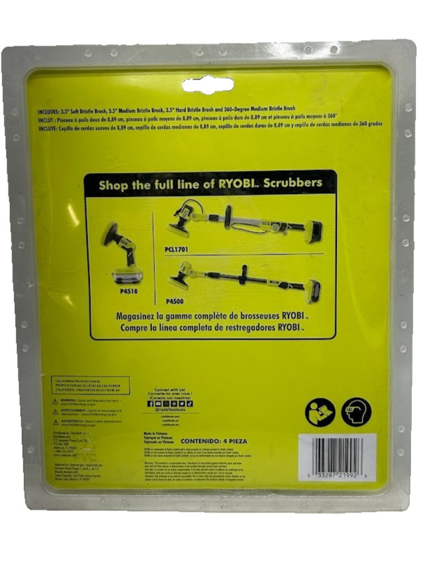 RYOBI Multipurpose Cleaning Kit w/ Hex Shank Compatibility (4-Piece)