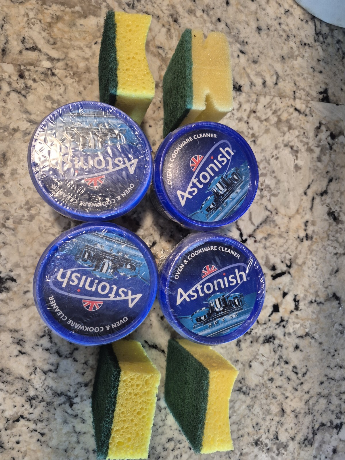 8 PACK Lot Astonish Oven Cookware Cleaner Cleaners 4 x 17 oz + 4 Scrubbers