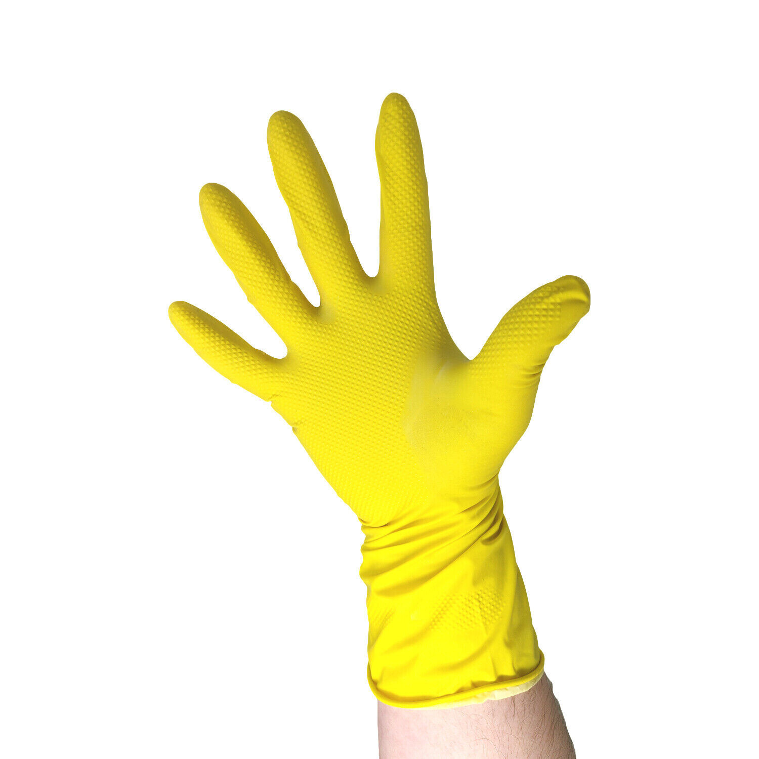 2 Pairs Household Cleaning Washing Up Latex Kitchen Gloves Yellow Rubber medium