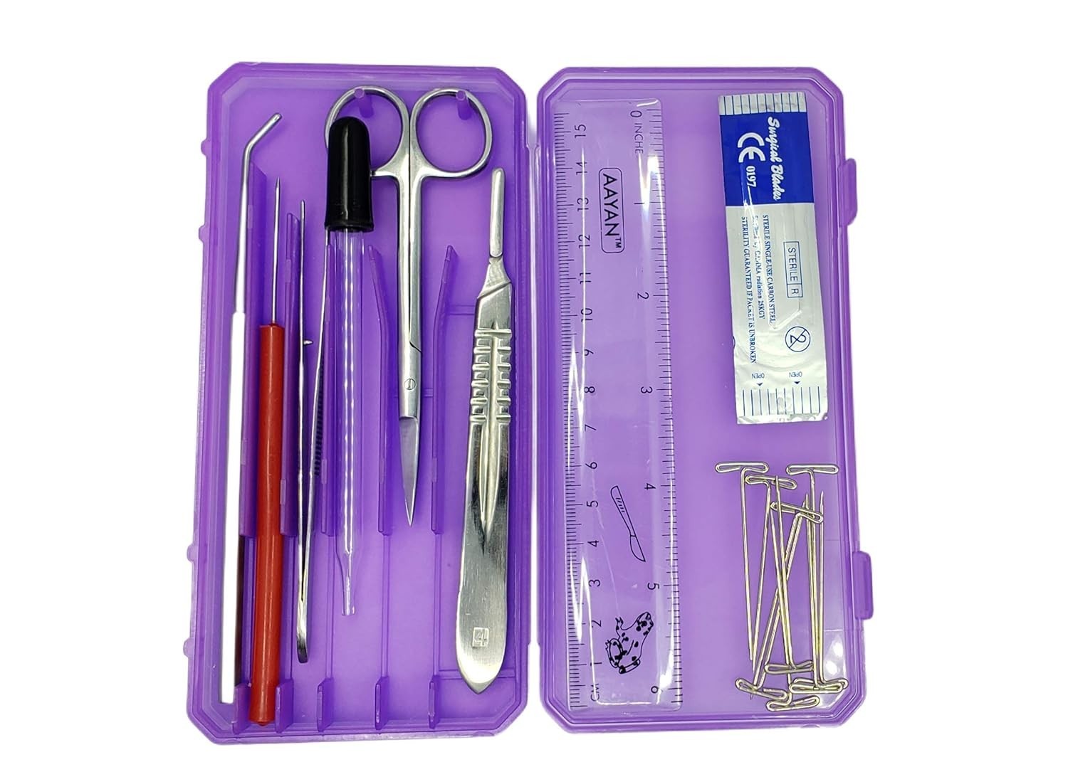 Kit de diseccion Plus Kit de biología de 24 piezas 9 piezas de acero inoxidable