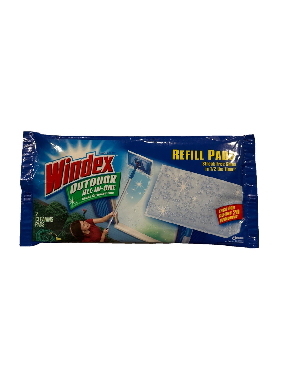 Windex Outdoor Refill Window Cleaning Open Package 2 Pads
