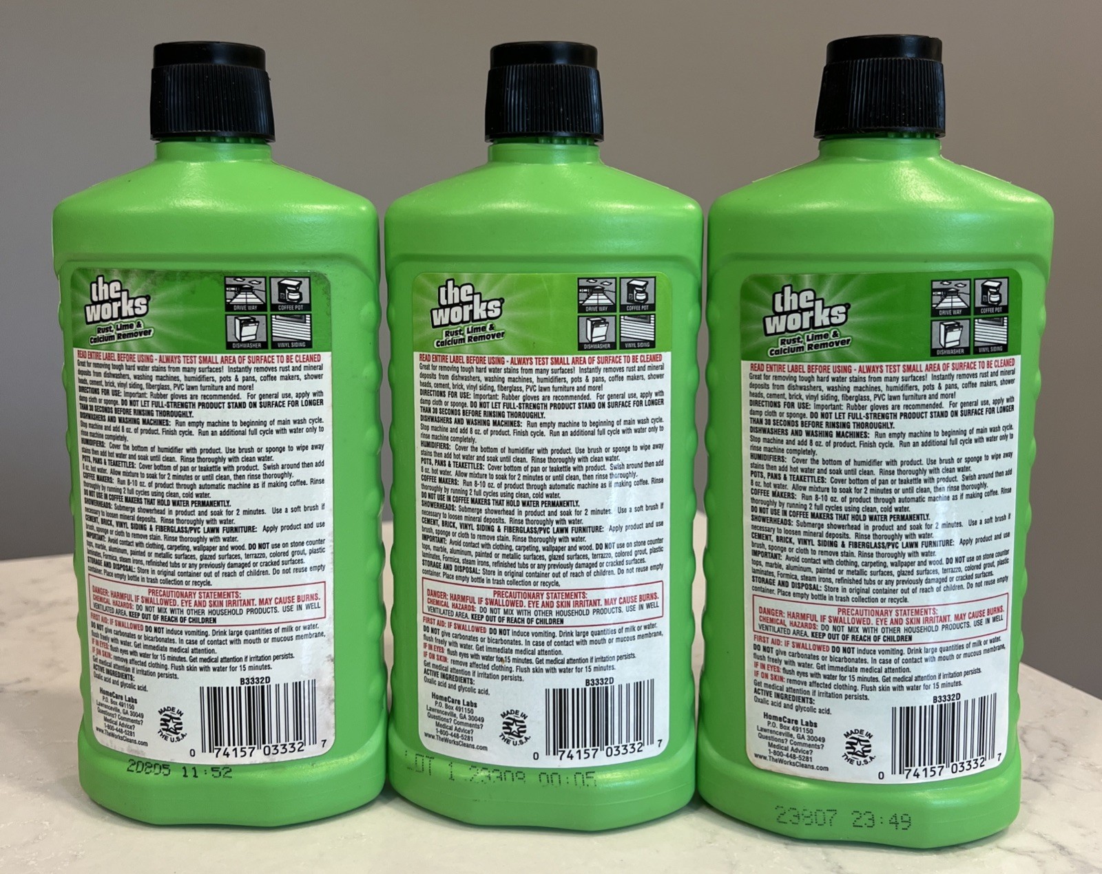 3X The Works Rust Lime Calcium Remover 13.5 FL OZ New Sealed Hard Water