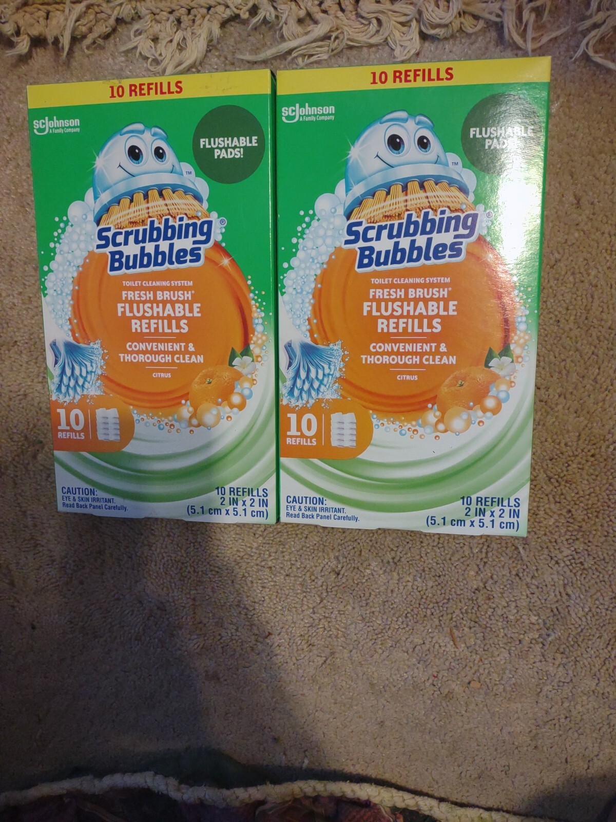 2 boxes Scrubbing Bubbles Flushable Fresh Wand Refills 10 Each Citrus Scent