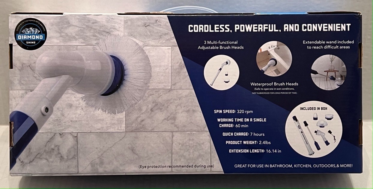 Diamond Shine Cordless – Electric Power Brush – Spin Scrubber NEW