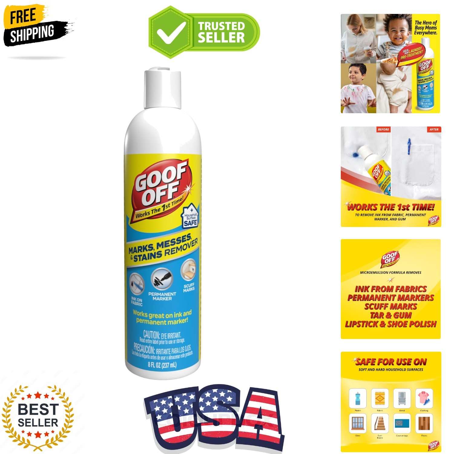 Marks, Messes & Stains Remover, 8 fl. oz. Spray, Household Surface Safe, Remo…