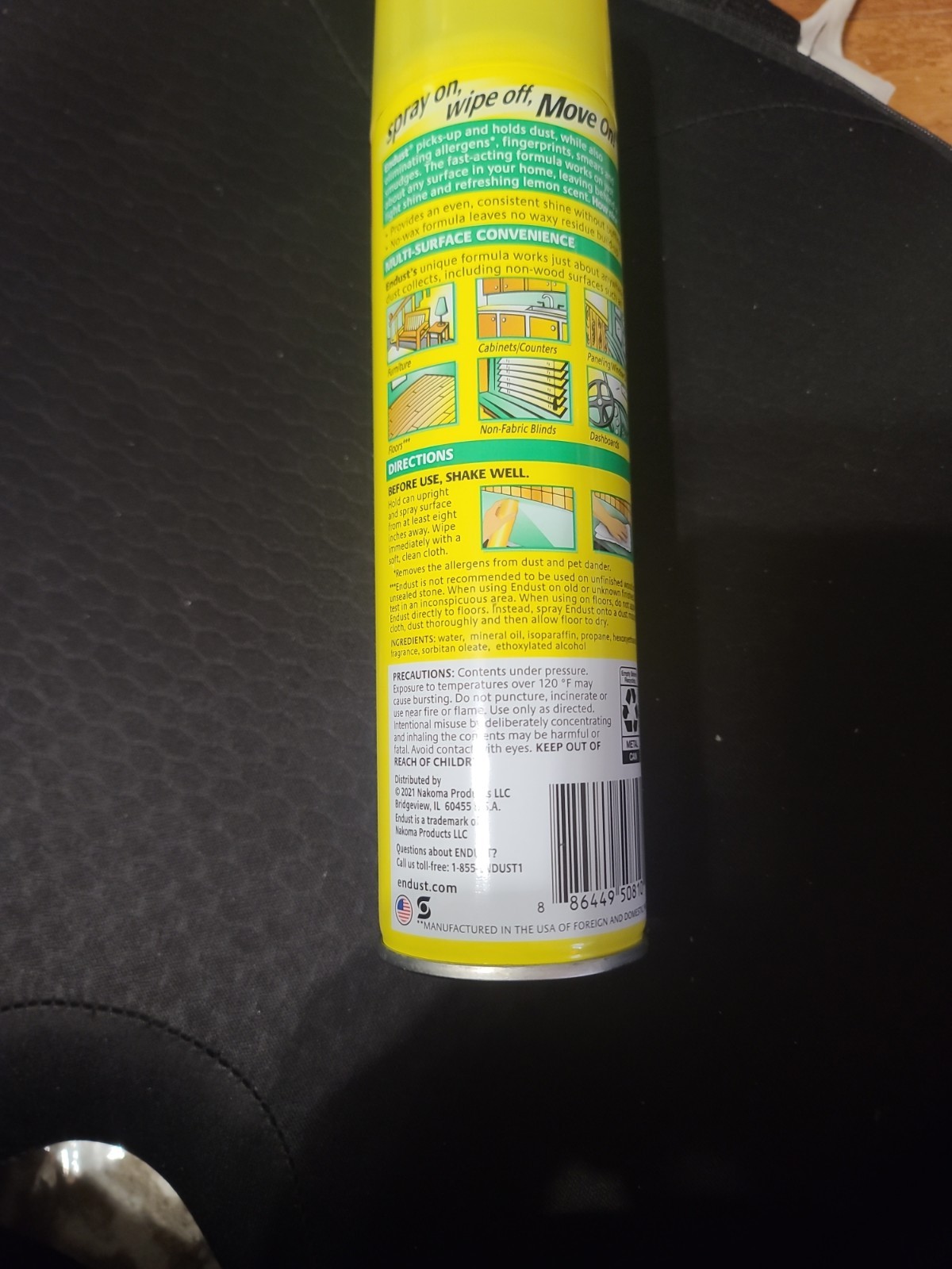 Endust® Multi-Surface Dusting and Cleaning Spray, Lemon Zest, Aerosol, 12.5 oz.