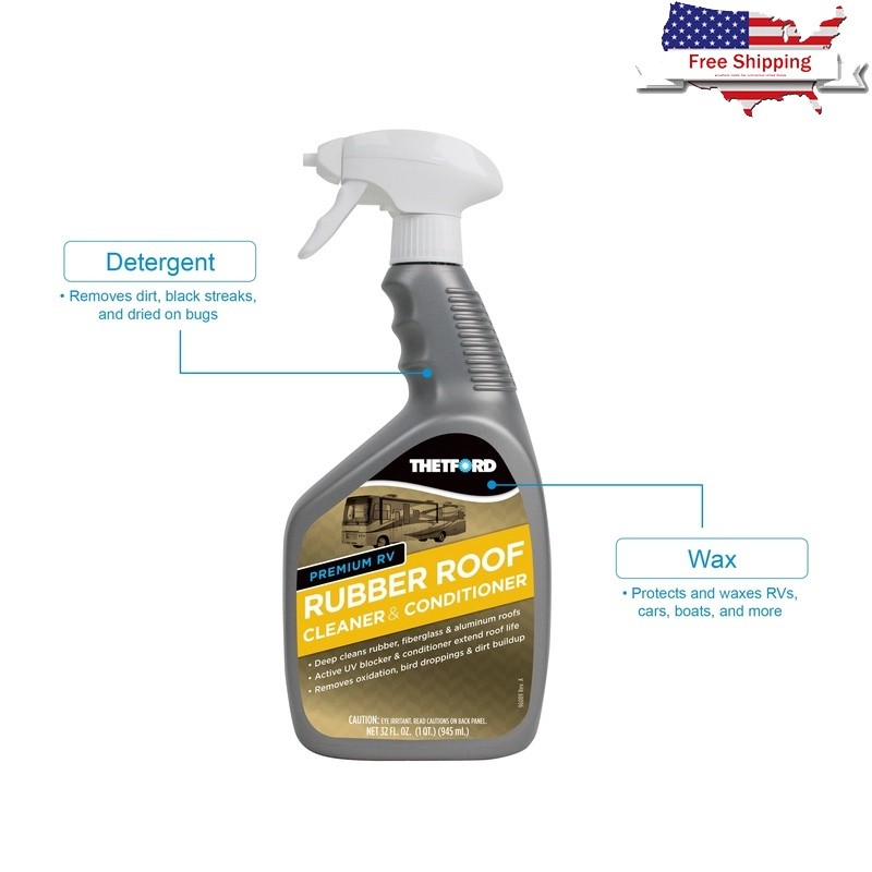 Rubber Roof Cleaner Conditioner RV EPDM Non-toxic Biodegradable UV Protection US