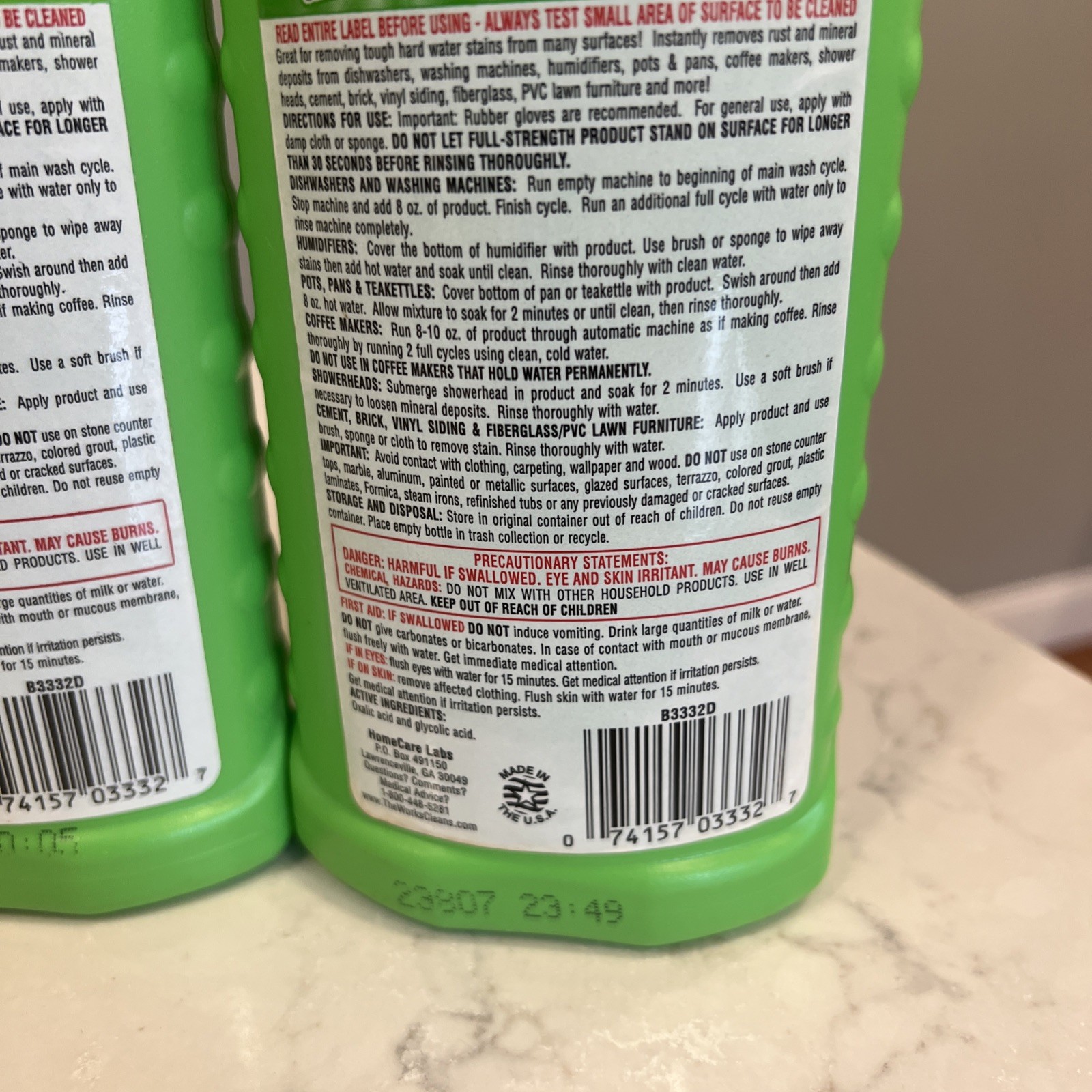 3X The Works Rust Lime Calcium Remover 13.5 FL OZ New Sealed Hard Water