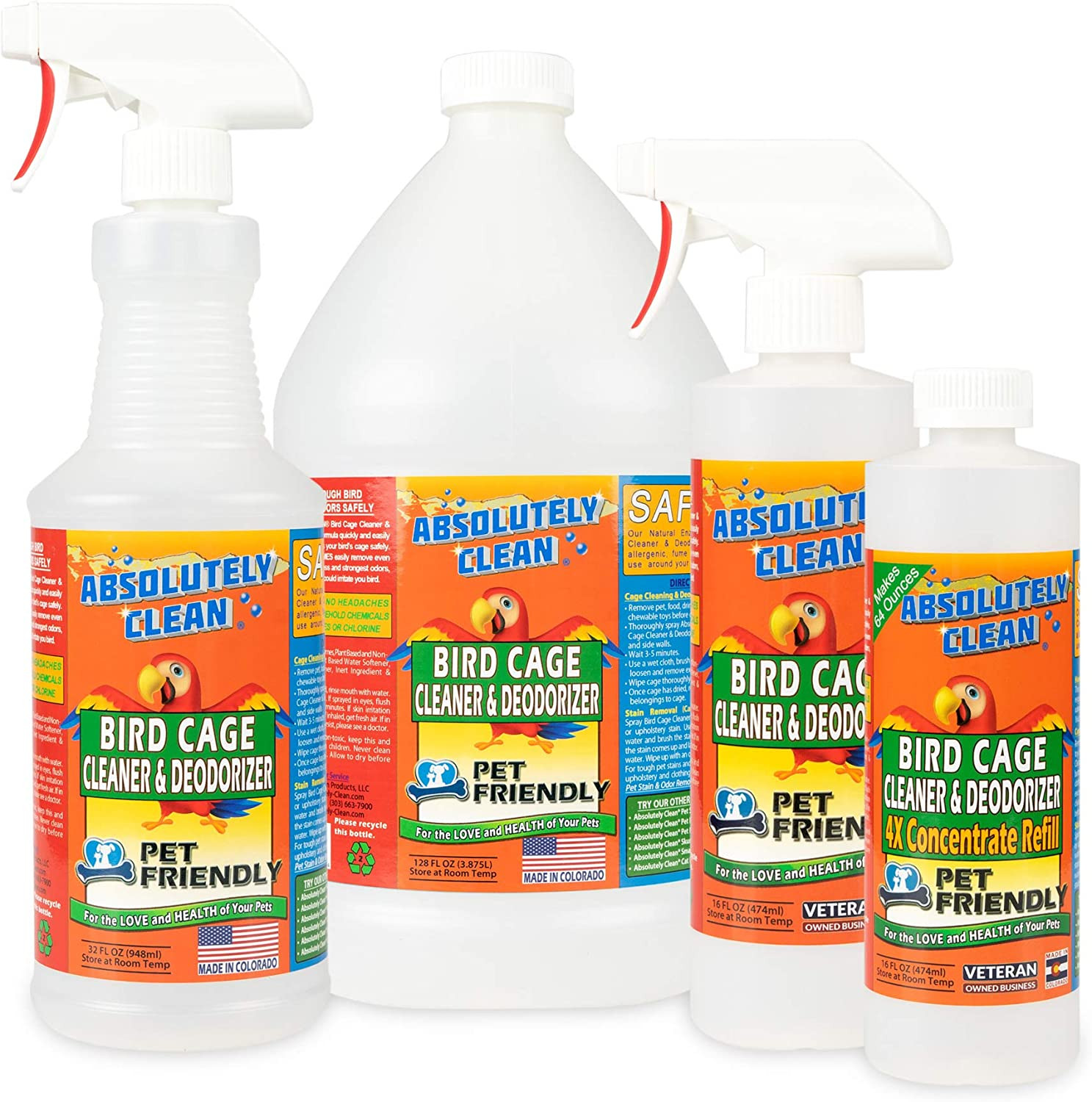Absolutely Clean Amazing Bird Cage Cleaner and Deodorizer – Just Spray
