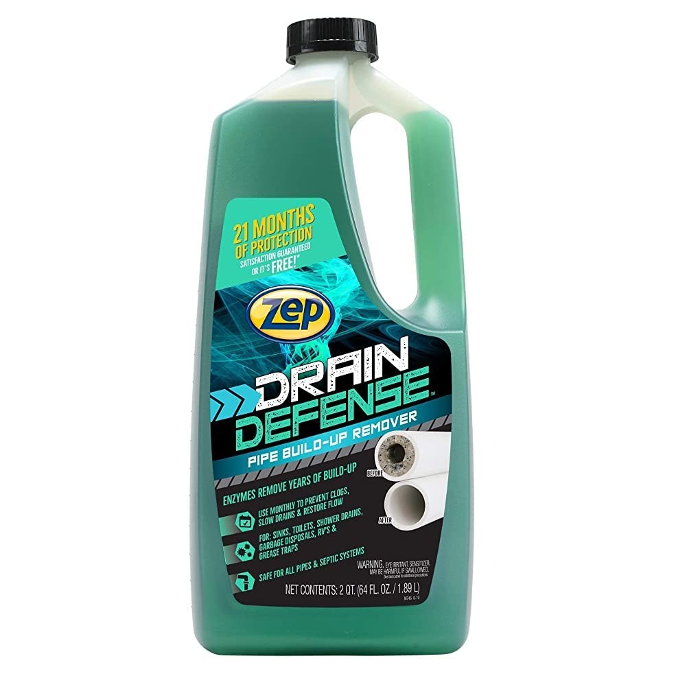 Pipe Build Up Remover 64 fl oz Zep Drain Defense Build Up Remover Drain Cleaner