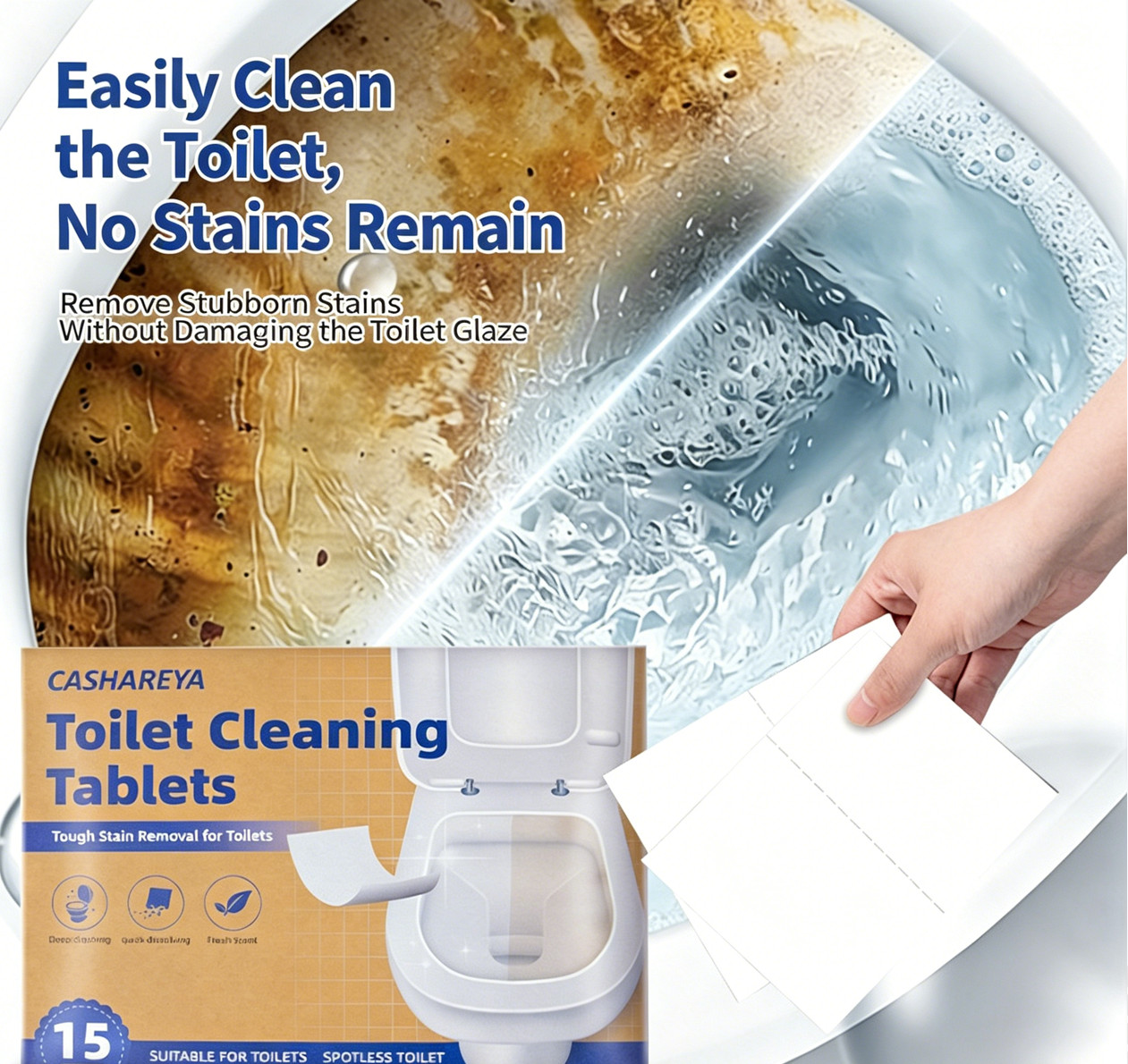 Toilet Cleaning Tablets Deodorant Stain Remover Odor Eliminator for Bathroom