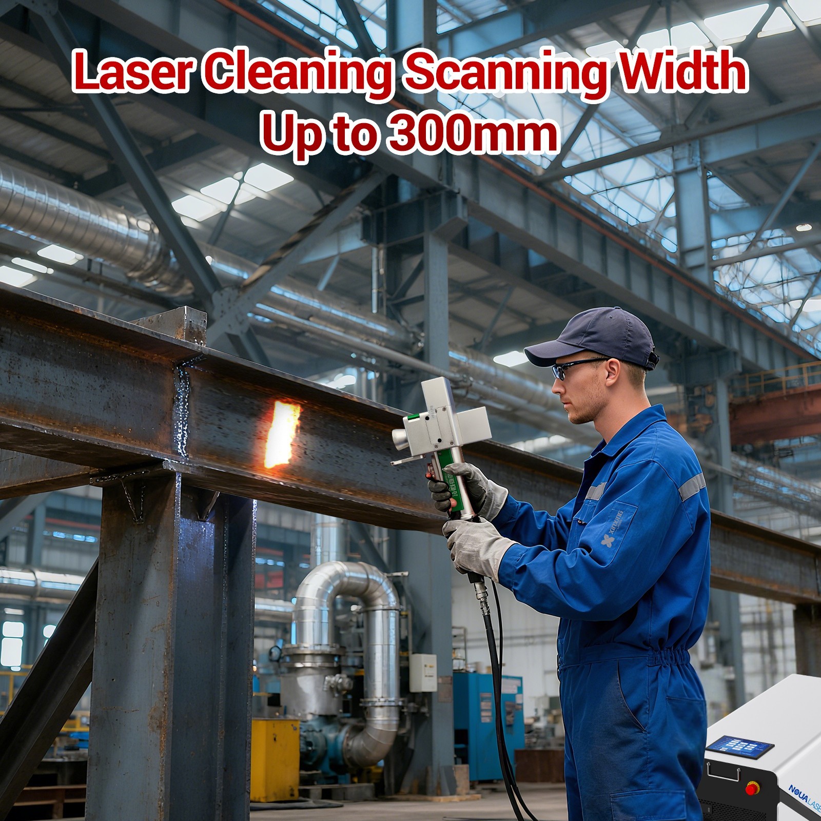 US STOCK 1500W Laser Cleaning Machine Double Wobble Laser Cleaner for Metal 220V
