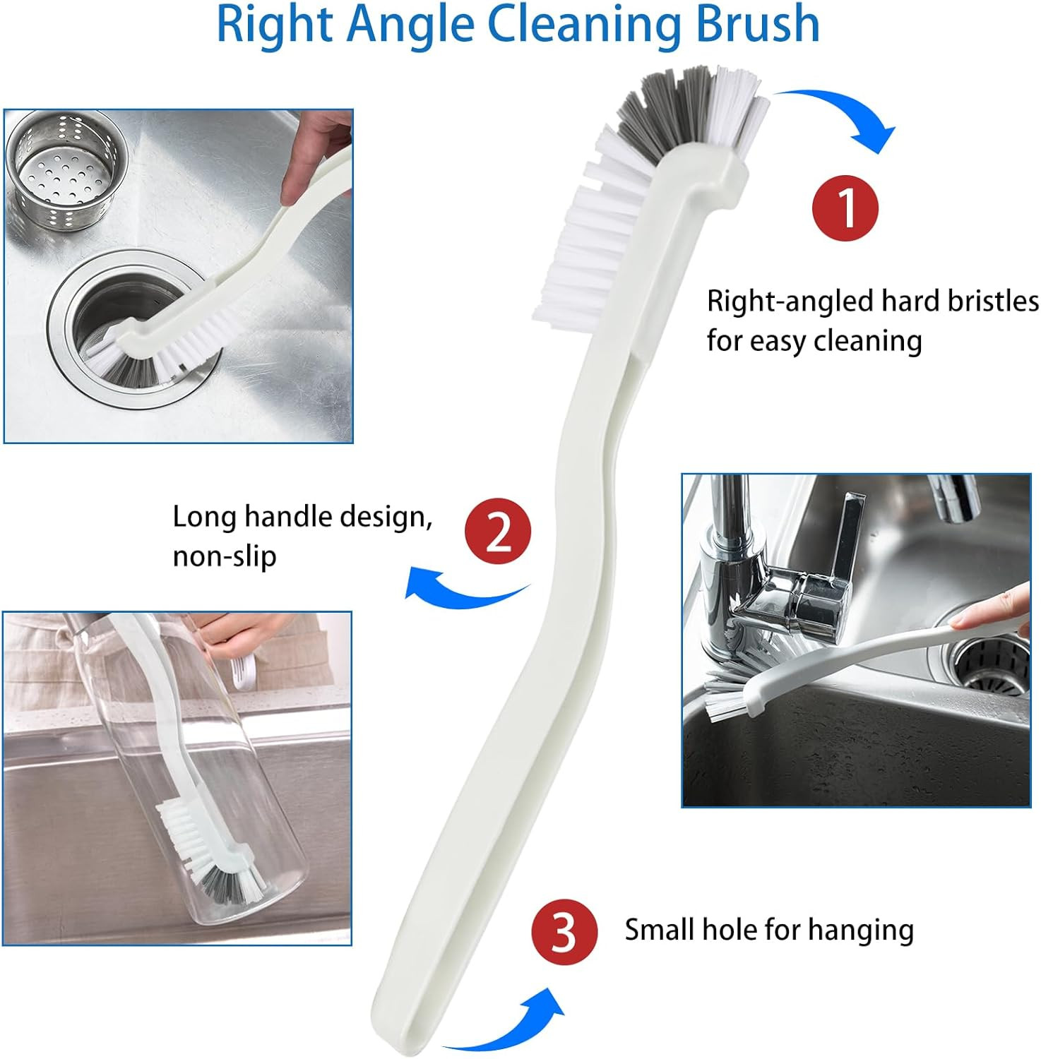 6 Pack Multipurpose Household Cleaning Set, Deep Cleaning Brush Set with Grip…