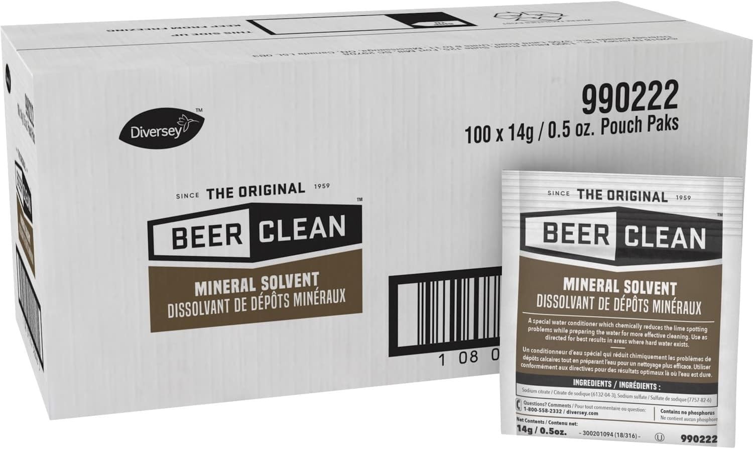 Diversey 990222 Beer Clean Mineral Solvent 0.5oz 100-Pack