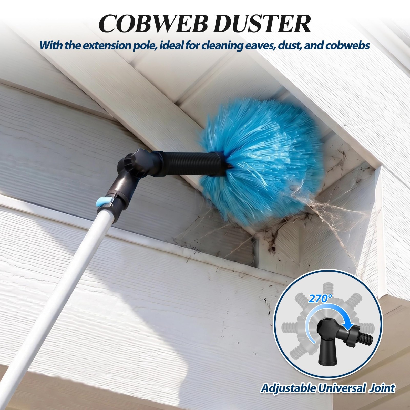 23FT High Duster Cleaning Kit with Extension Poles, Ceiling Fan & Cobweb Duster