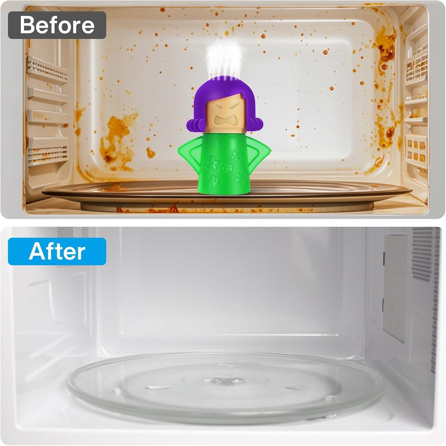 Fast & Easy Microwave Steam Cleaner – 2 Pack with Fun Design and Safe Handles